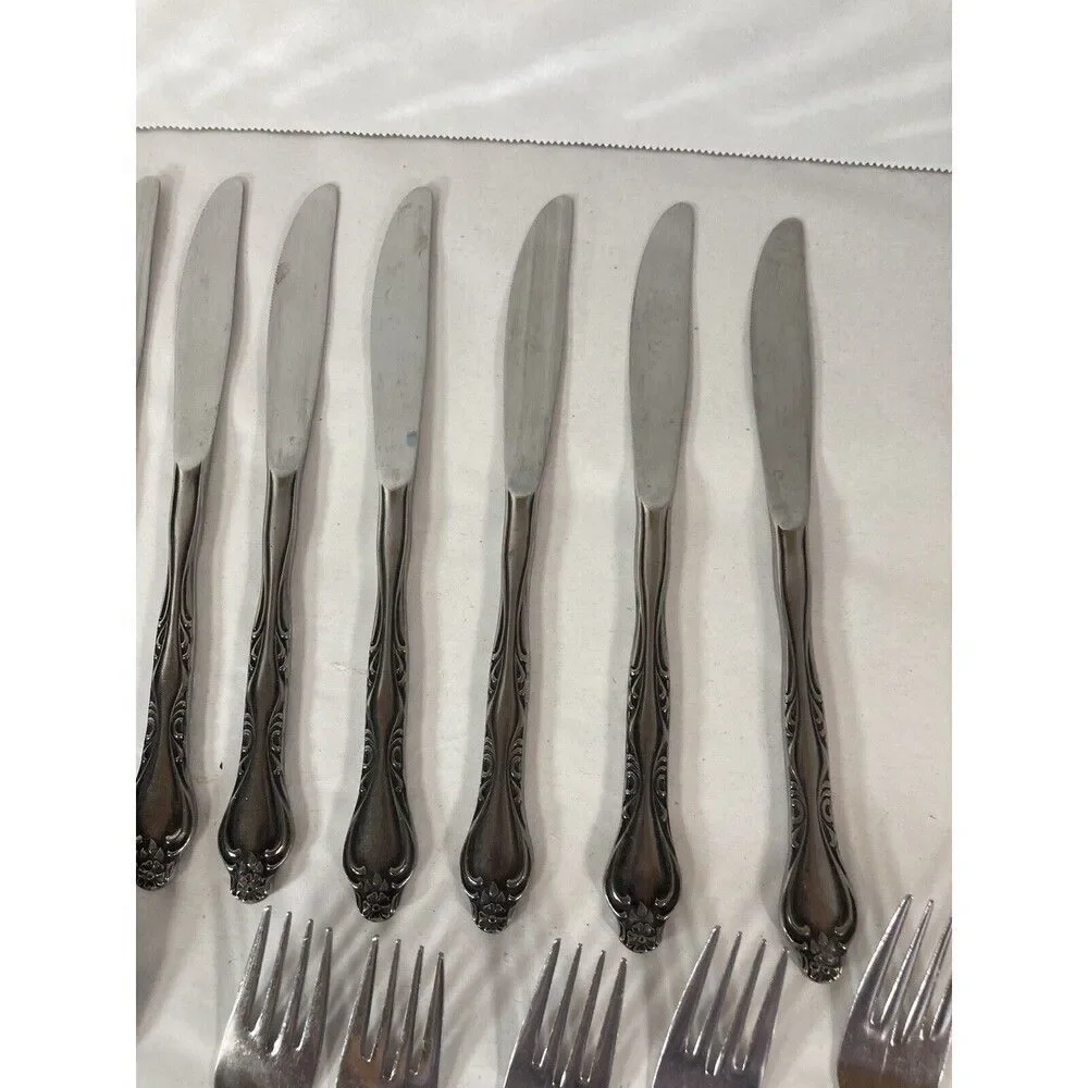Orleans PRYTANIA Stainless Steel Japan Lot Of 16 Pieces Salad Forks Knives Spoon